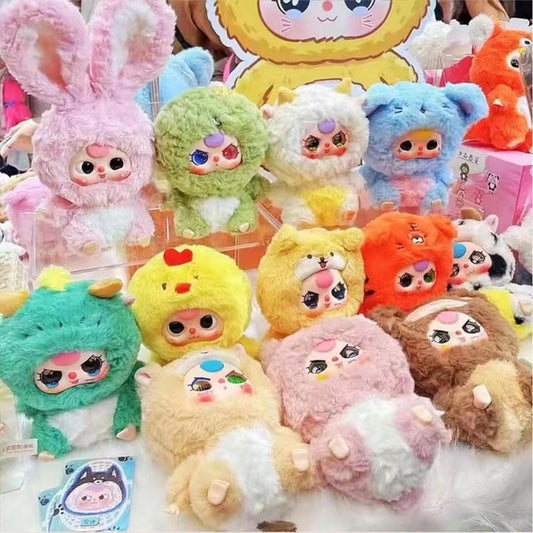 Baby three blind box 12 Zodiac series  first generation cute plush toy